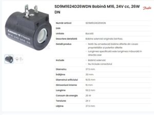 * 171146019 Solenoid 24v 16x50mm 26w ,
