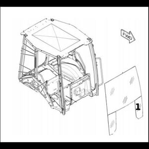 Geam cabina Stanga Jos CAT 428F2 382-2344 CA3822344 3822344