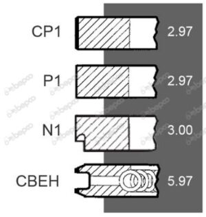 80.003.991 Segmenti Piston 110 - 3x3x3x6 mm Zetor