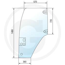 Geam usa stanga New Holland 87620234