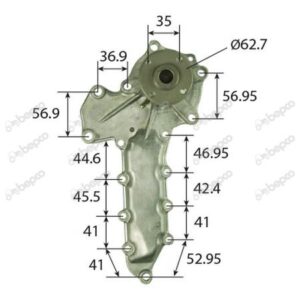 Pompa apa Kubota V2203 , 15521-73033, 15521-73035, 16661-73034, 332451A1, 503180, 5521-73039, 80503180,