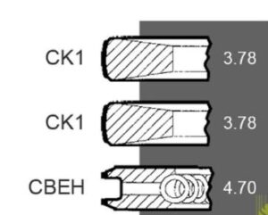 AR73627, RE48380 Segmenti Piston Ø 116 3.78x3.78x4.70 mm