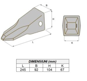 Dinte Cupa JCB 980/84670